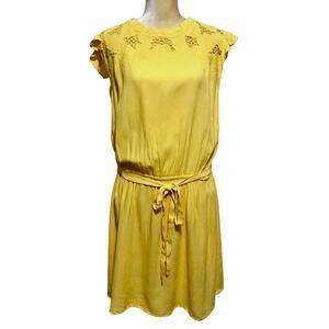 Loft Plus Size NWT Yellow Floral Ruffle Dress Women 22 *Pls See Description*